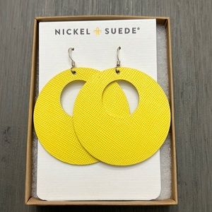 Nickel & Suede Lemon Burst Nova Leather Earrings (S)